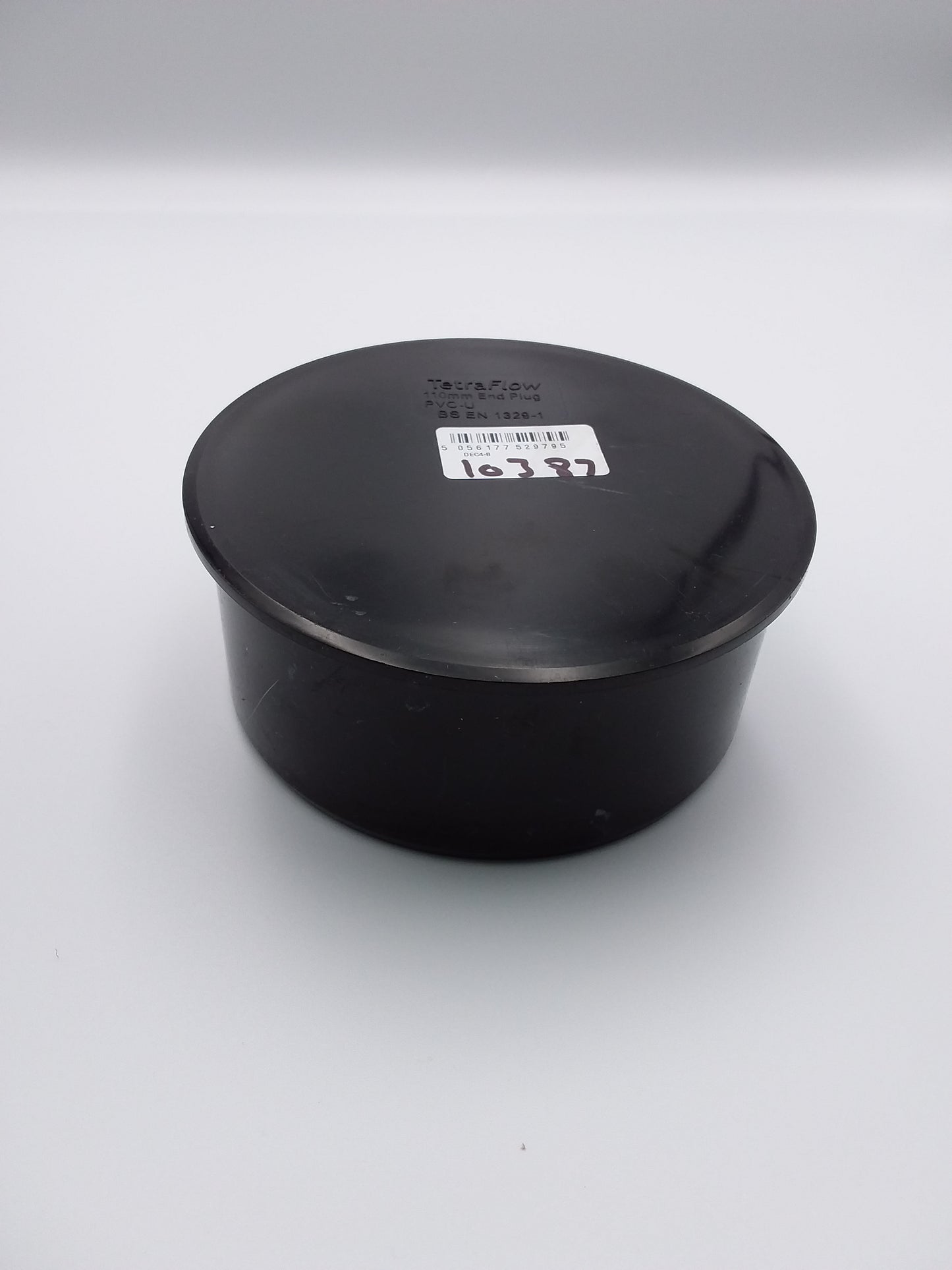 110mm black push fit end cap.