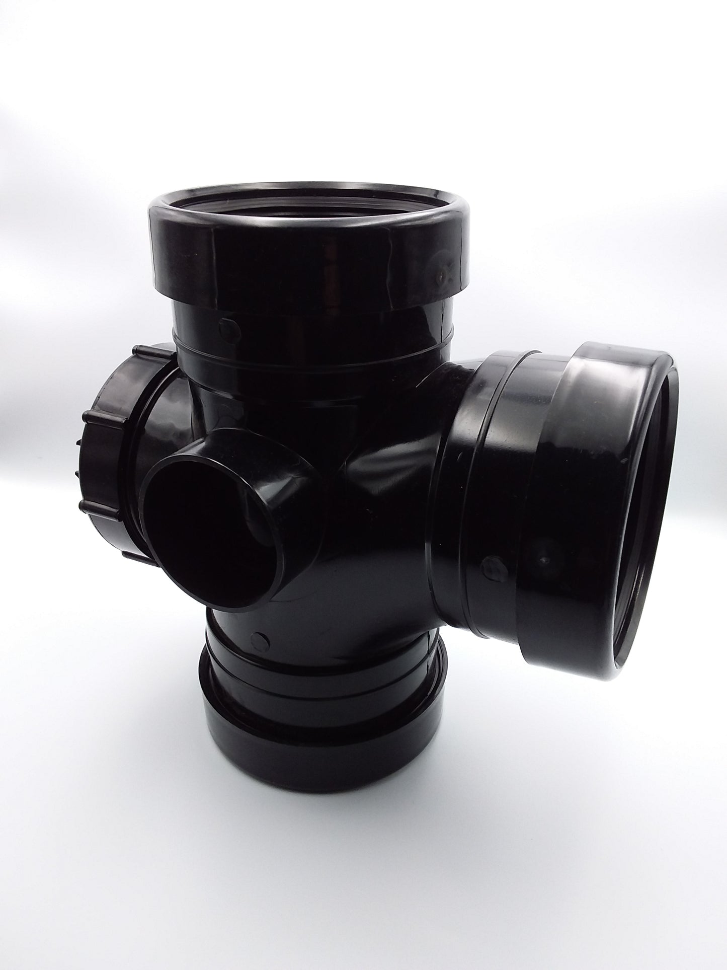 110mm triple socket 90-degree access push fit branch black