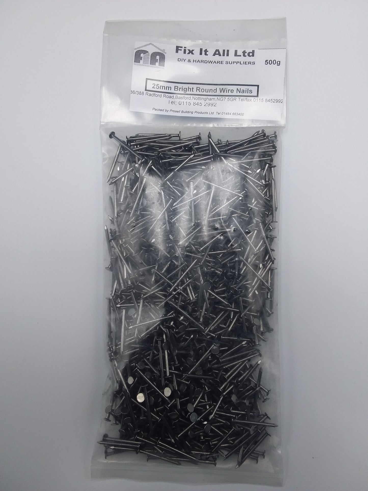 25mm Round wire nails 500g