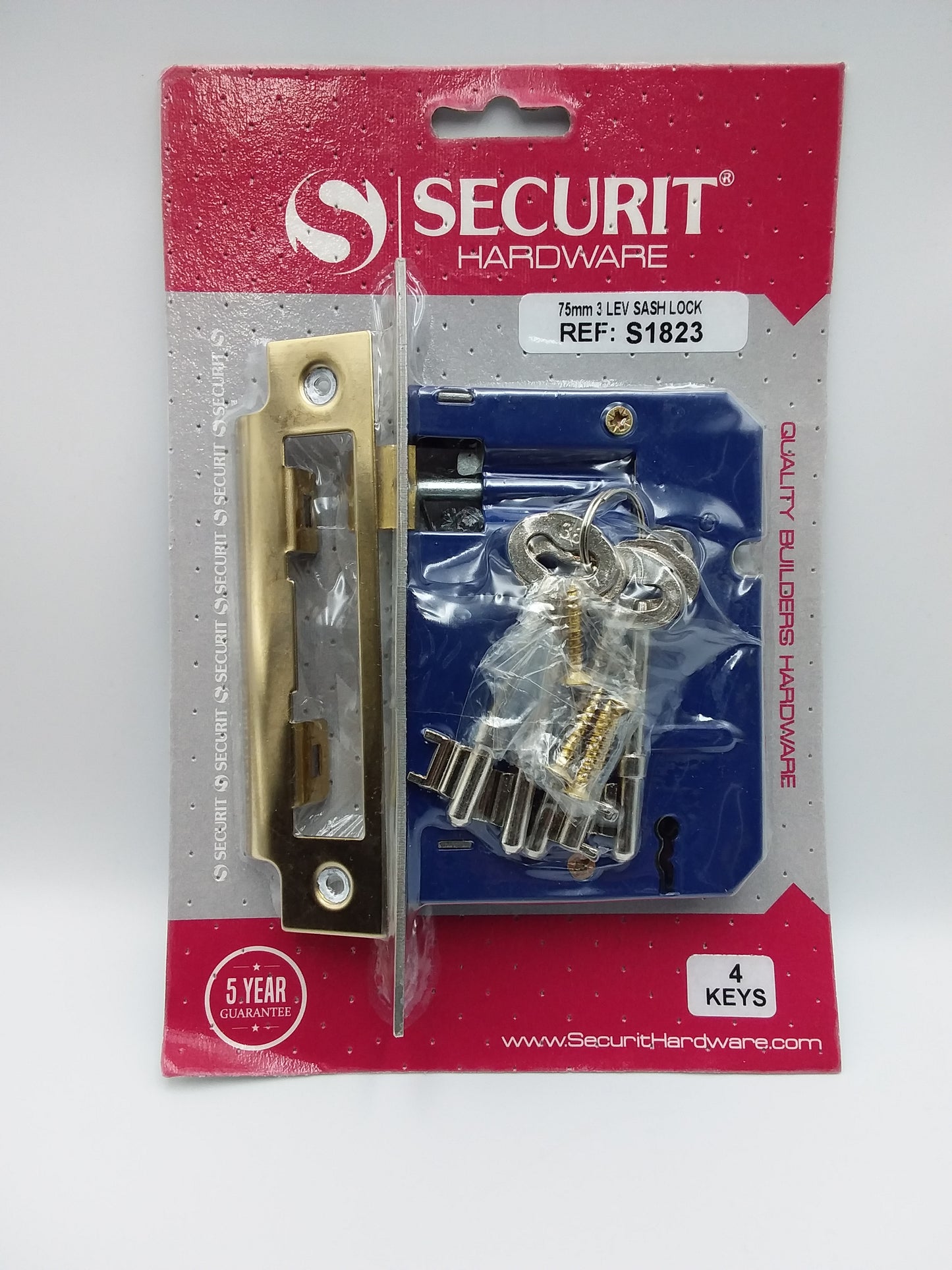 3 Lever sash lock 75mm