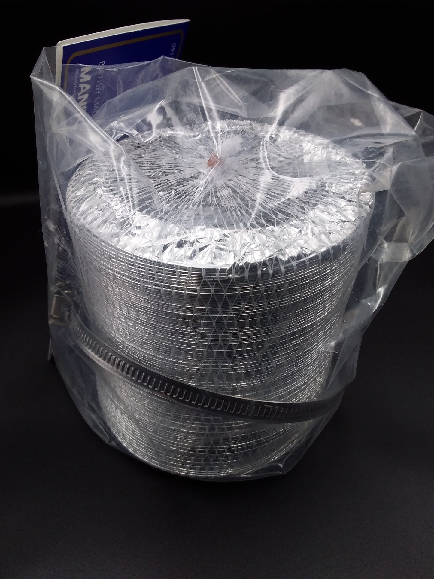 4" x 3mt Aluminium ducting with hos clip