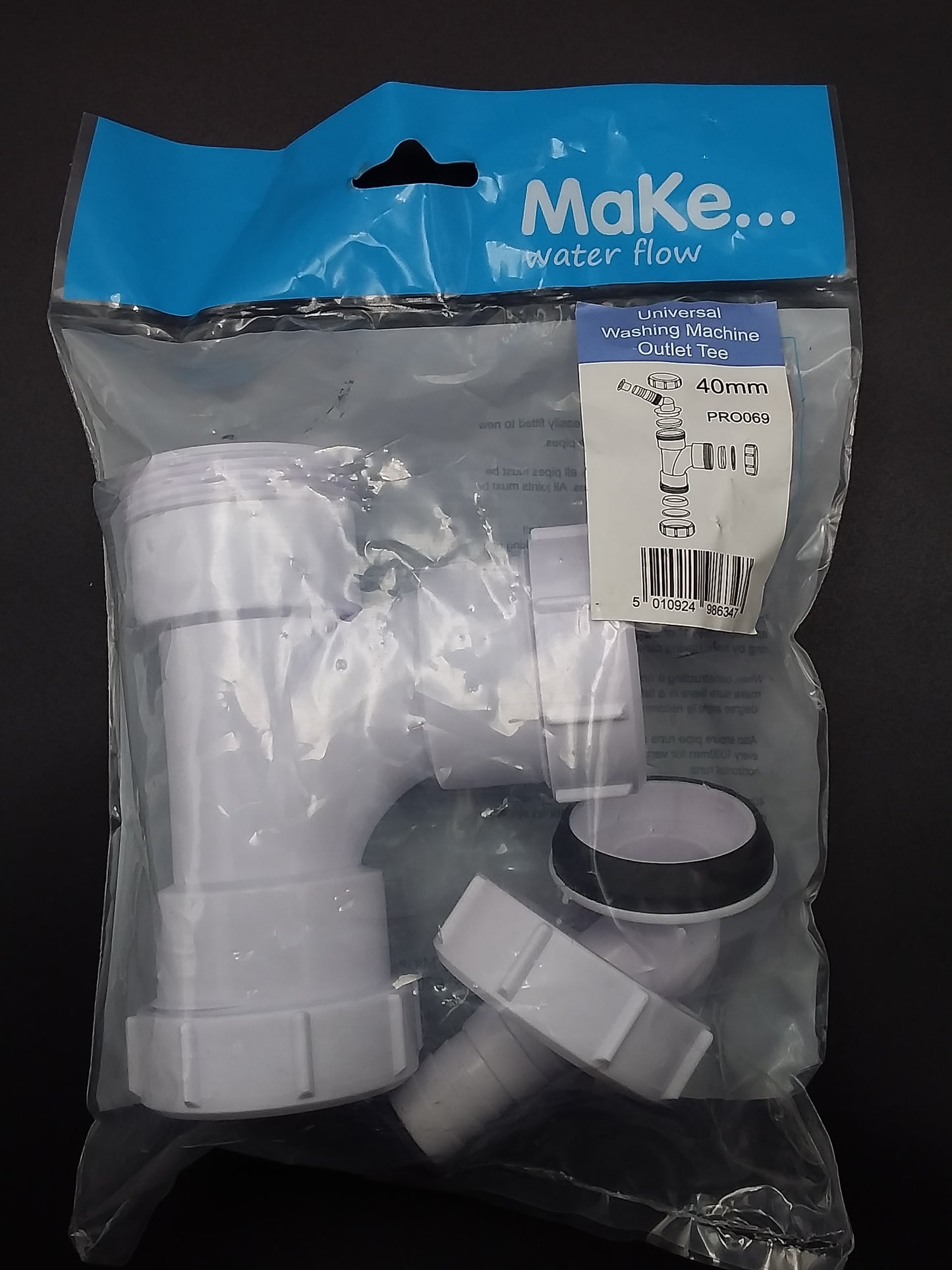40mm Washing machine outlet tee adaptor