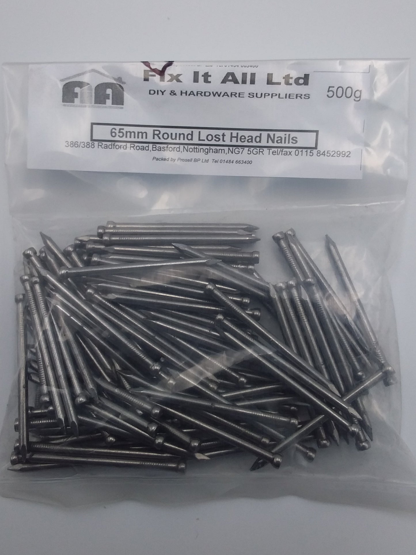 65mm Round lost head nails 500g