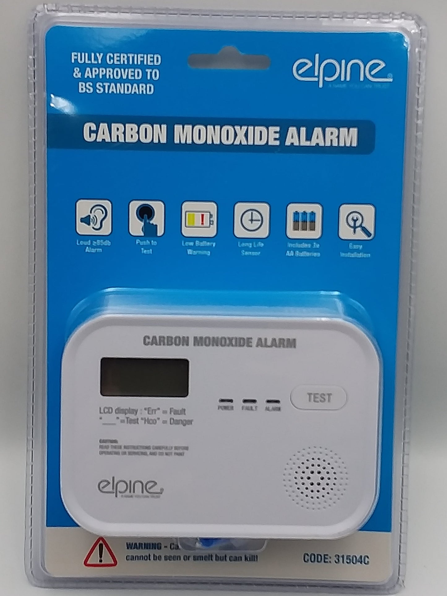 Carbon monoxide alarm battery operated