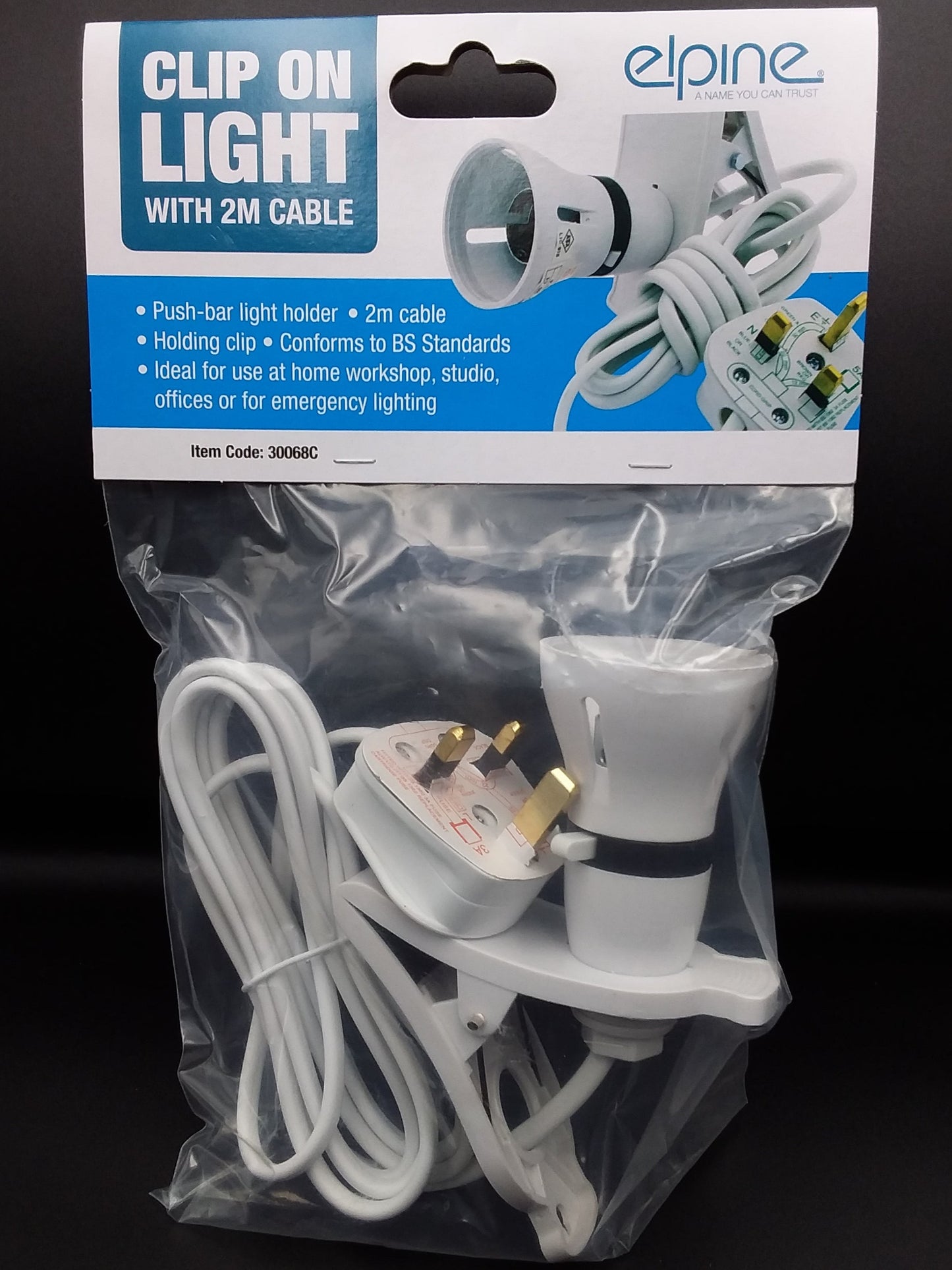 Clip on light with 2m cable