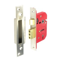 5 Lever sash lock 63mm silve with 2 keys