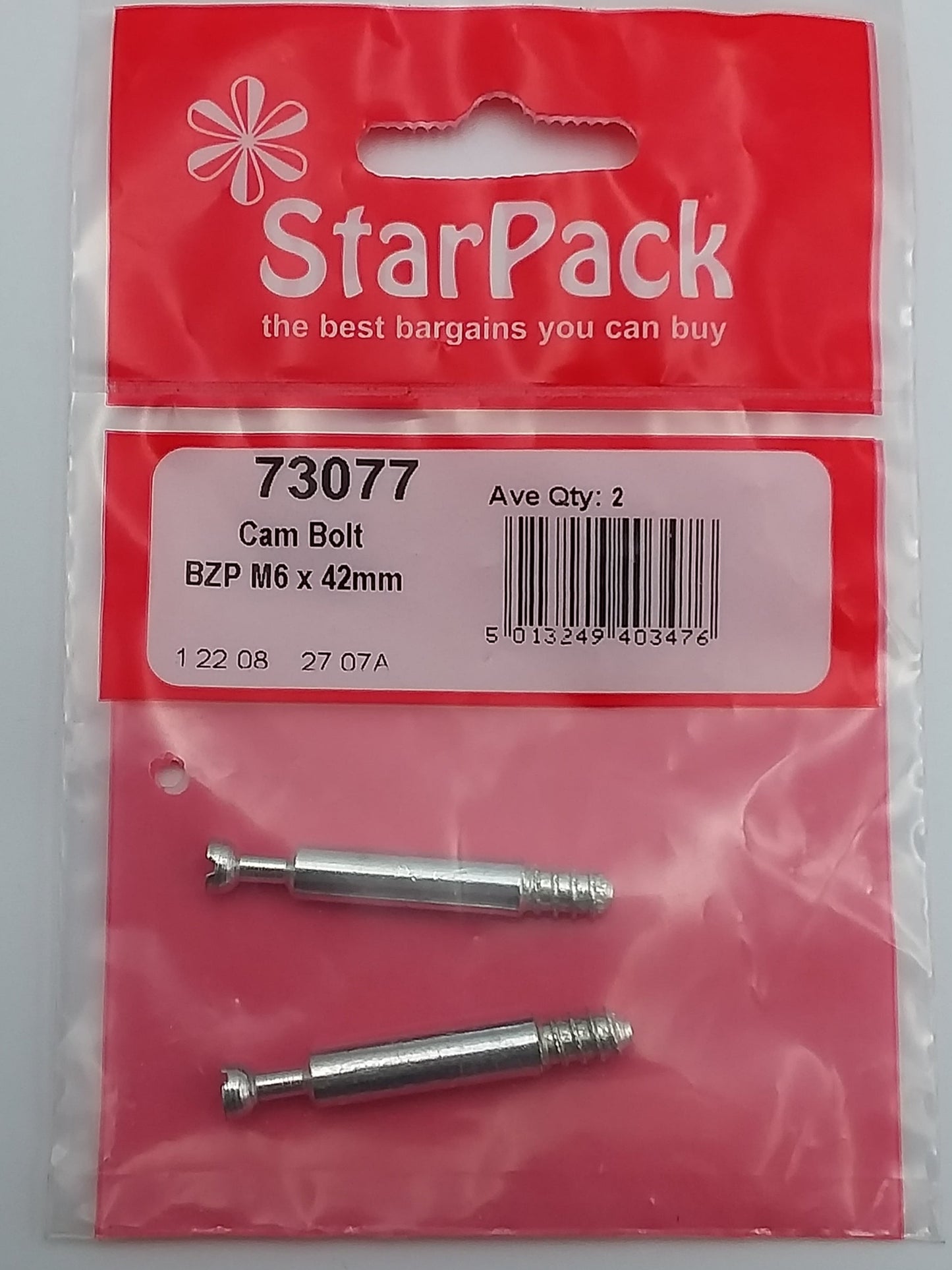 Cam fixing bolt M6 x 42mm Qty2
