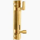Door bolt necked brass 100mm