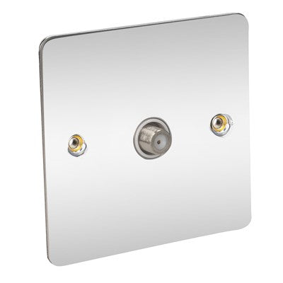 Satellite socket flat chrome white