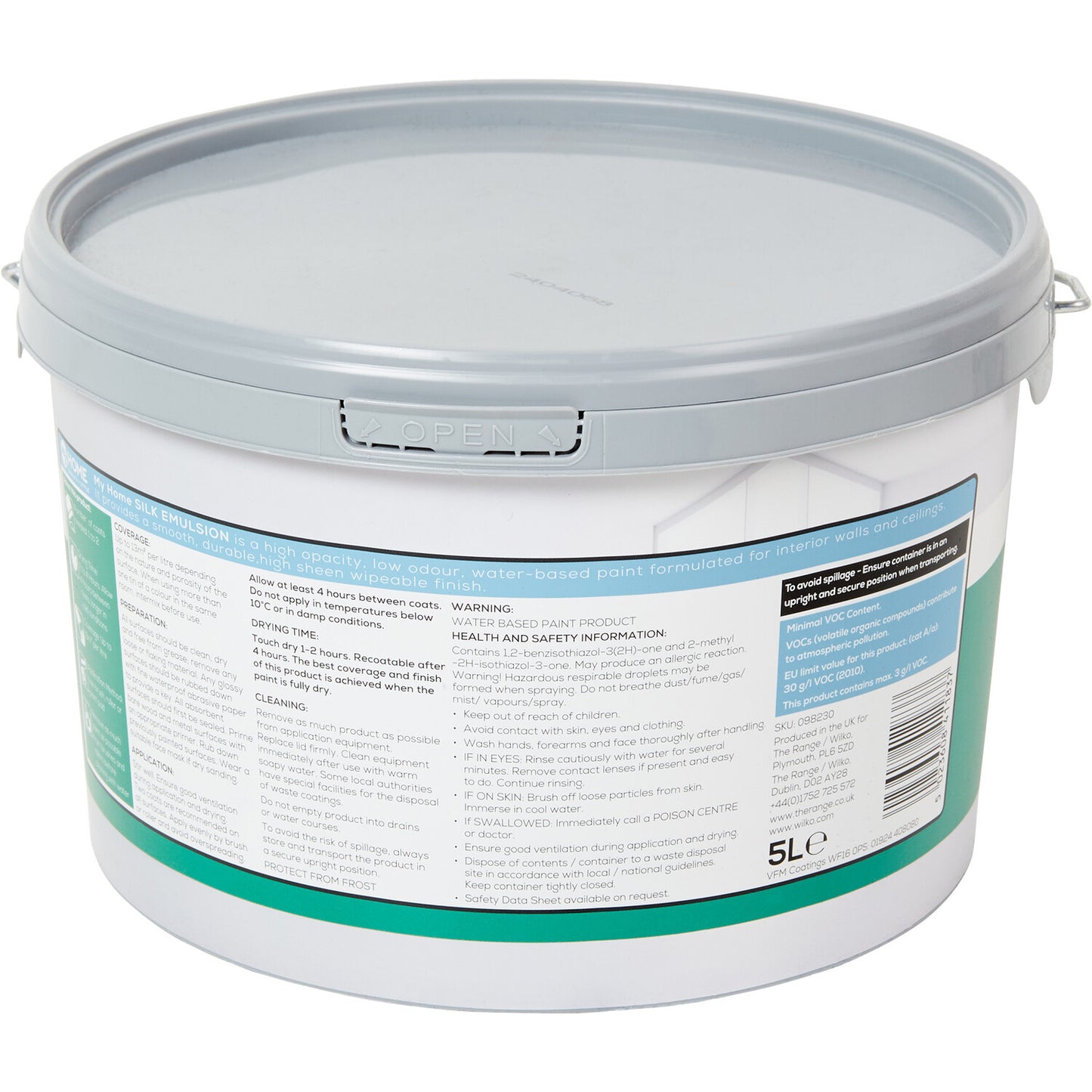 Paint vinyl white silk 5lt
