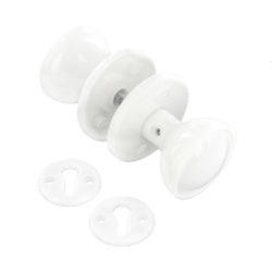 Mortice knob set white