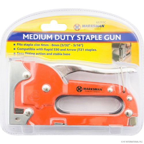 Medium duty staple Gun Inc staples 4-8mm