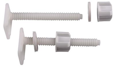Toilet seat fixing kit white