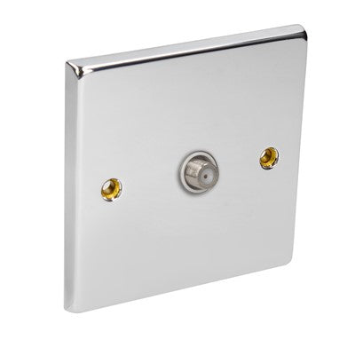 Satellite socket chrome white