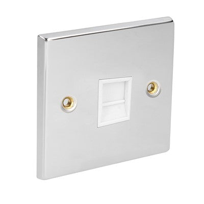 Tel socket chrome white