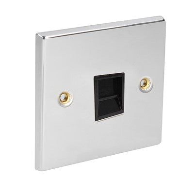 Tel socket chome black
