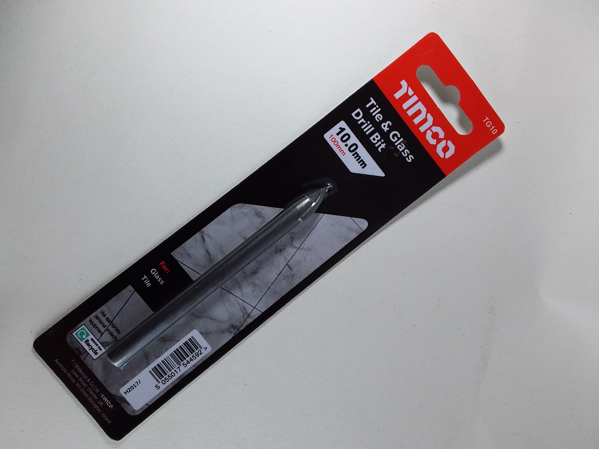 10mm x 100mm Tile & glaass drill bit