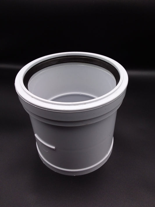 110mm white single socket push fit coupler for plumbing.