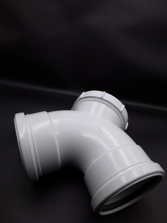 110mm double socket push fit access bend white for plumbing.