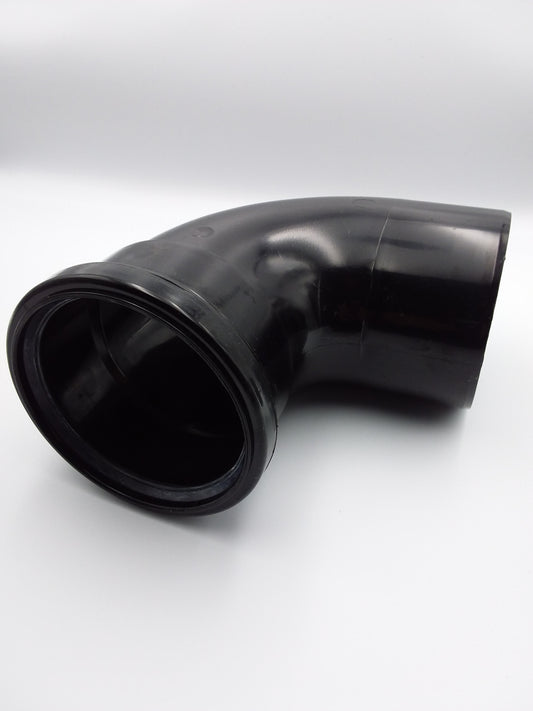 110mm Singlr socker 90degree bend black.