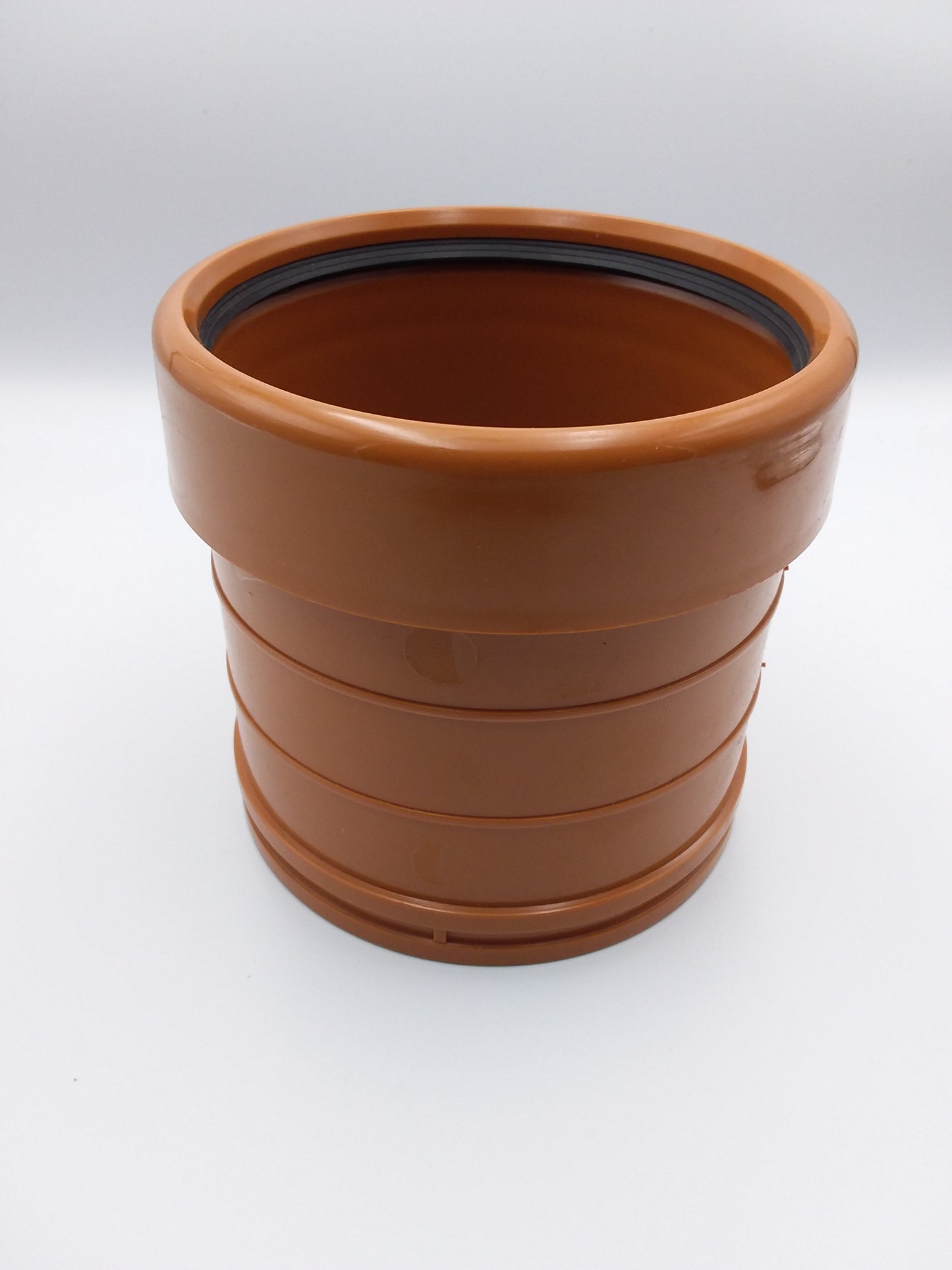110mm orange S/Socket push fit coupling for plumbing.