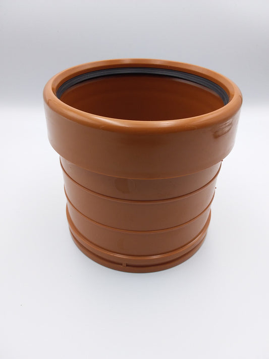 110mm orange S/Socket push fit coupling for plumbing.