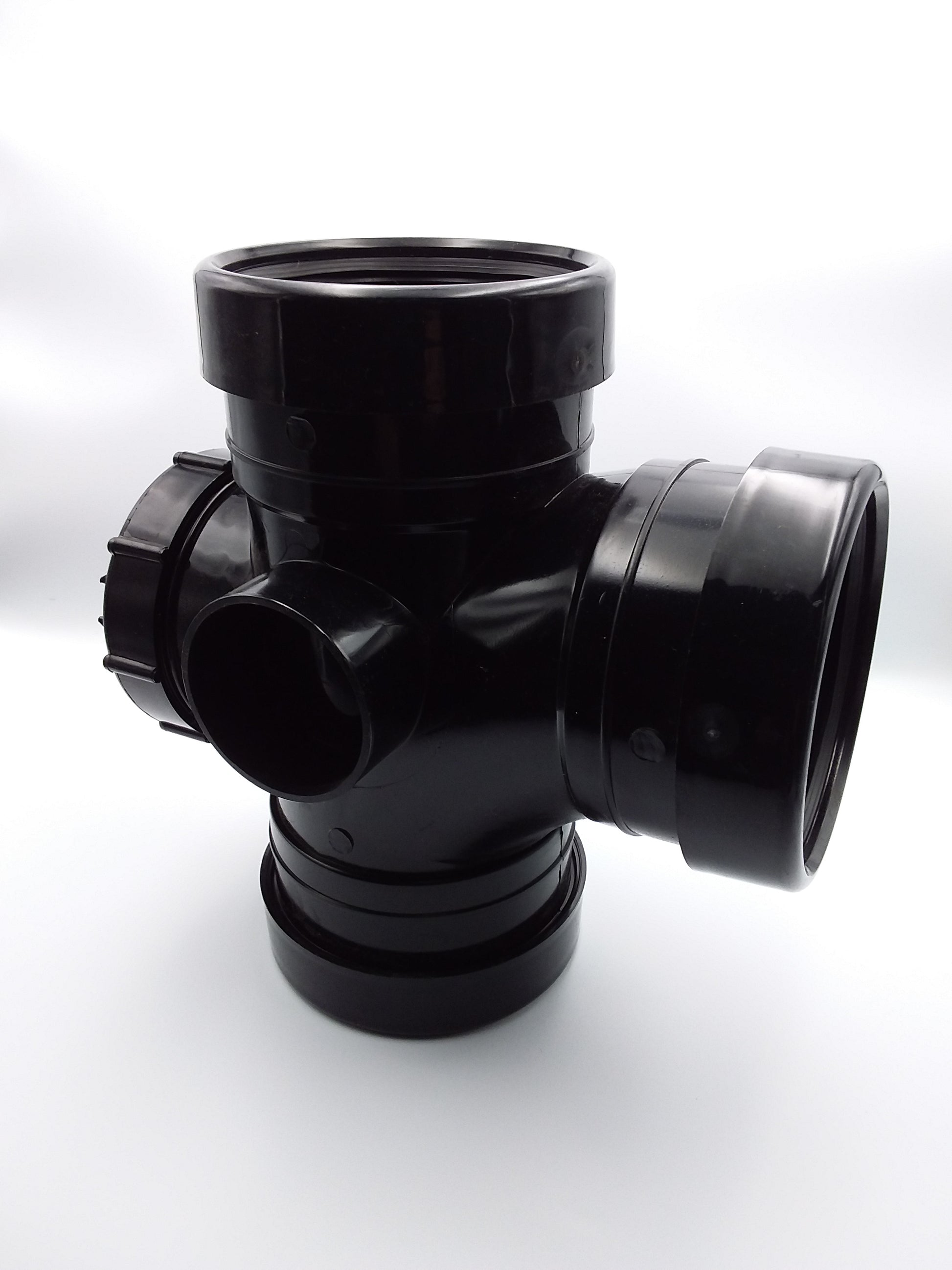 110mm triple socket 90-degree access push fit branch black