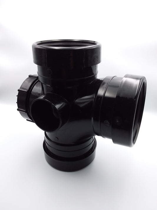 110mm triple socket 90-degree access push fit branch black