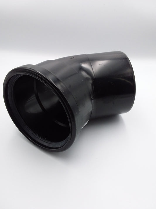 110mm  black S/Socket 45deg push fit bend for plumbing.