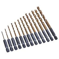 13Pcs Hex HSS drill bit set 1.5 to 4.8mm