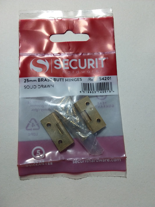 1" Hinges brass Pk2