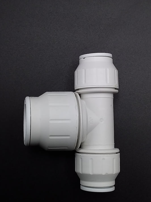 22 x 15 x 15mm p/f tee white