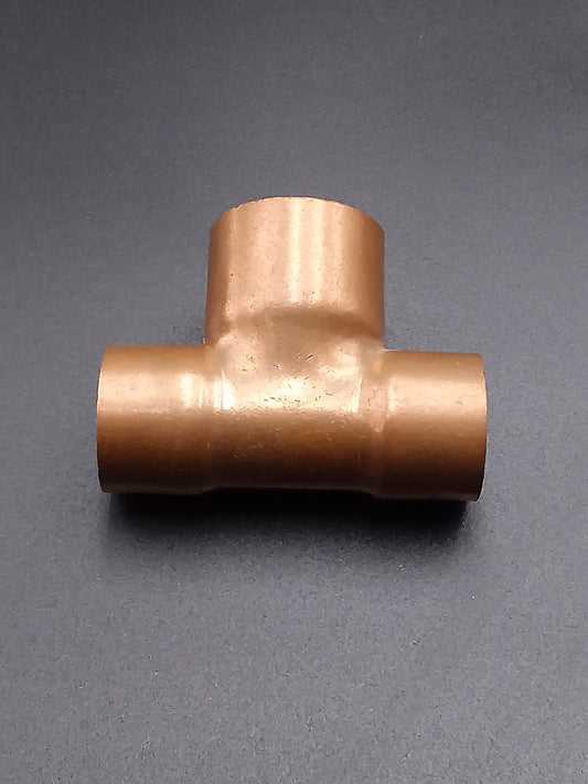 22 x 22 x 28mm End feed tee qty1