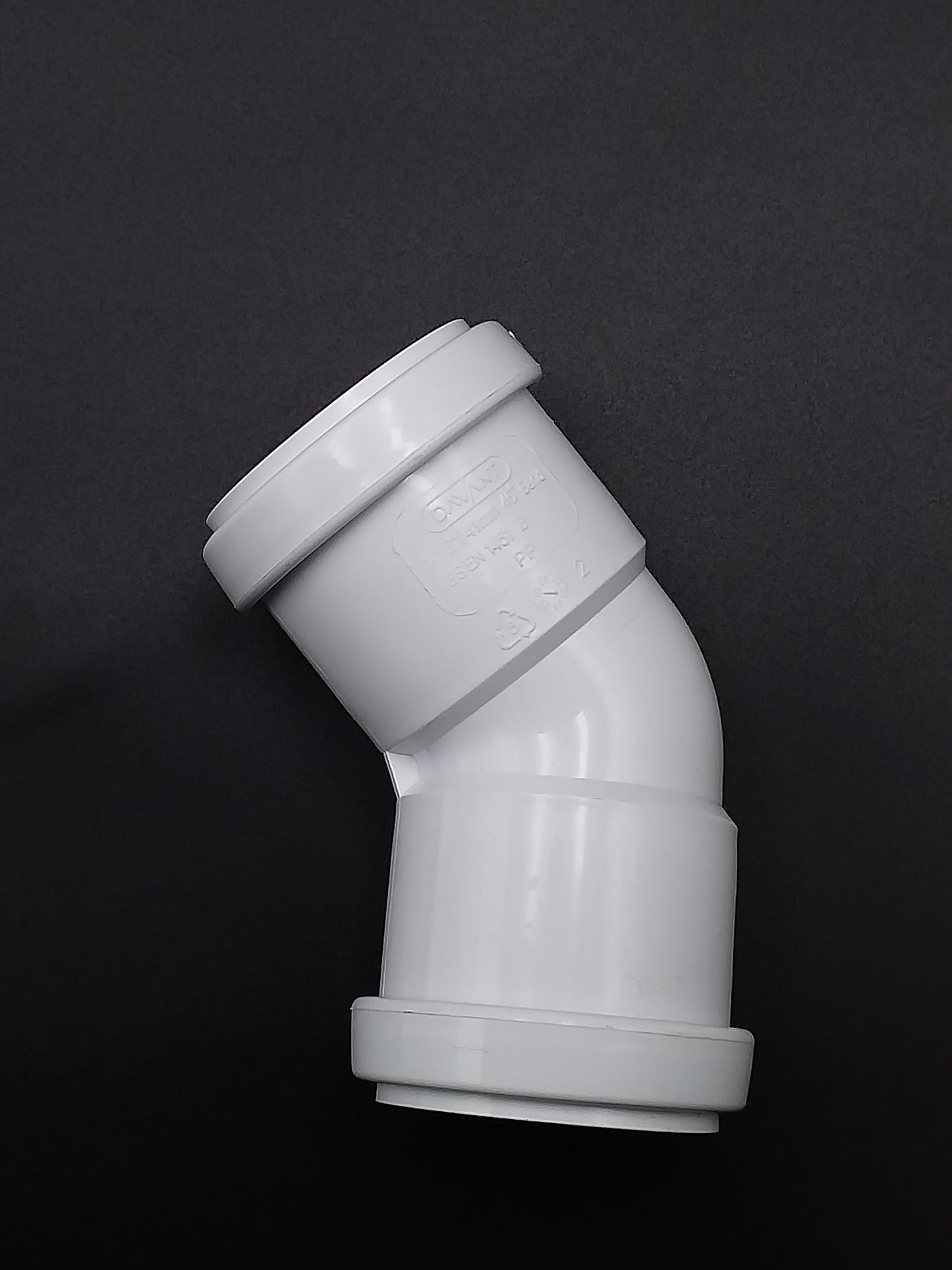 40mm p/f 45 bend white qty1