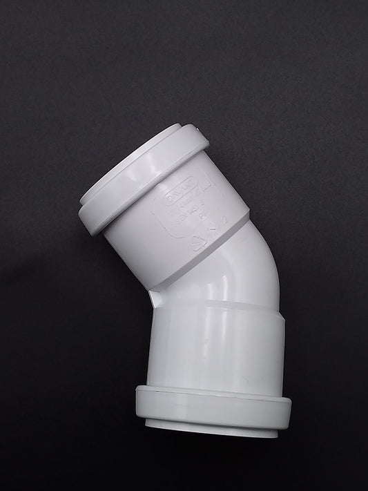 40mm p/f 45 bend white qty1