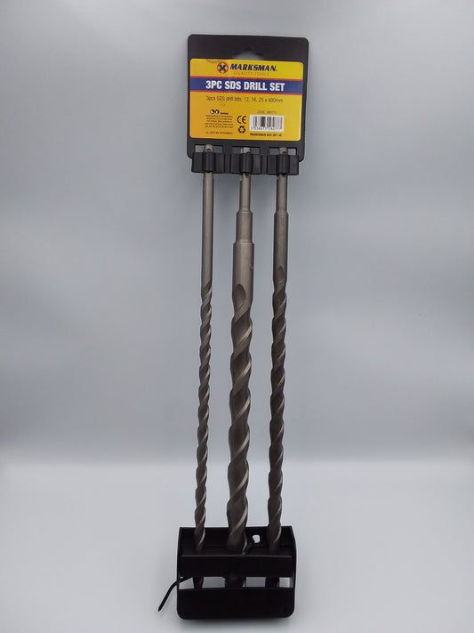 3pc SDS drill bit set 12,16,25 x 400mm
