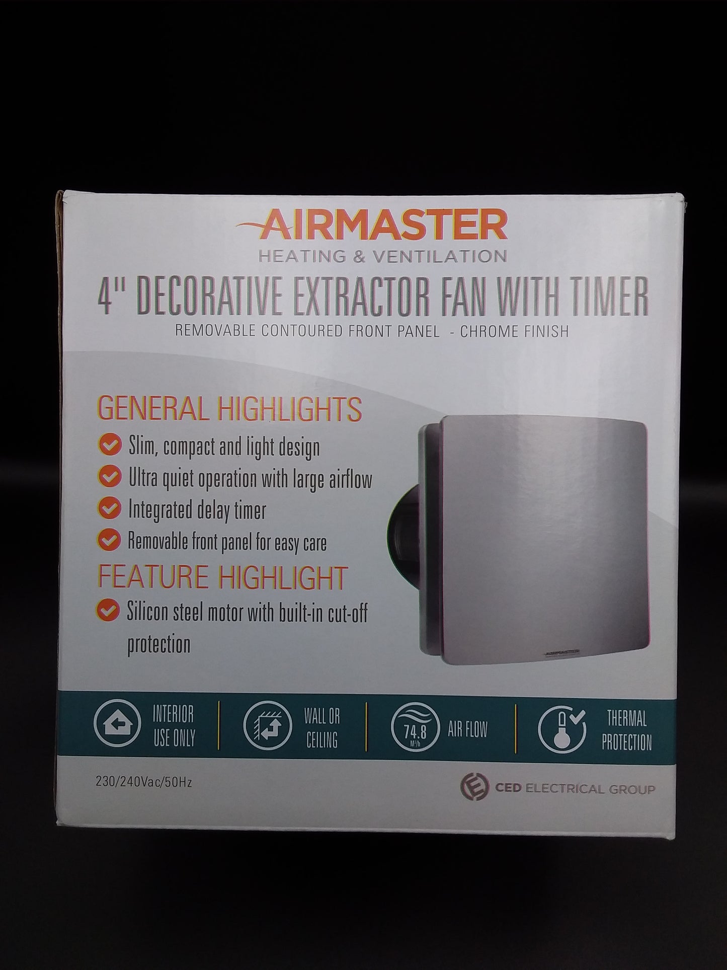 4" Extractor Fan timer chrome
