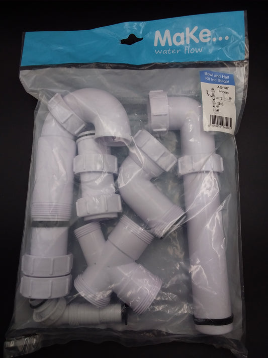 40mm Bowl & half kitchen sink trap