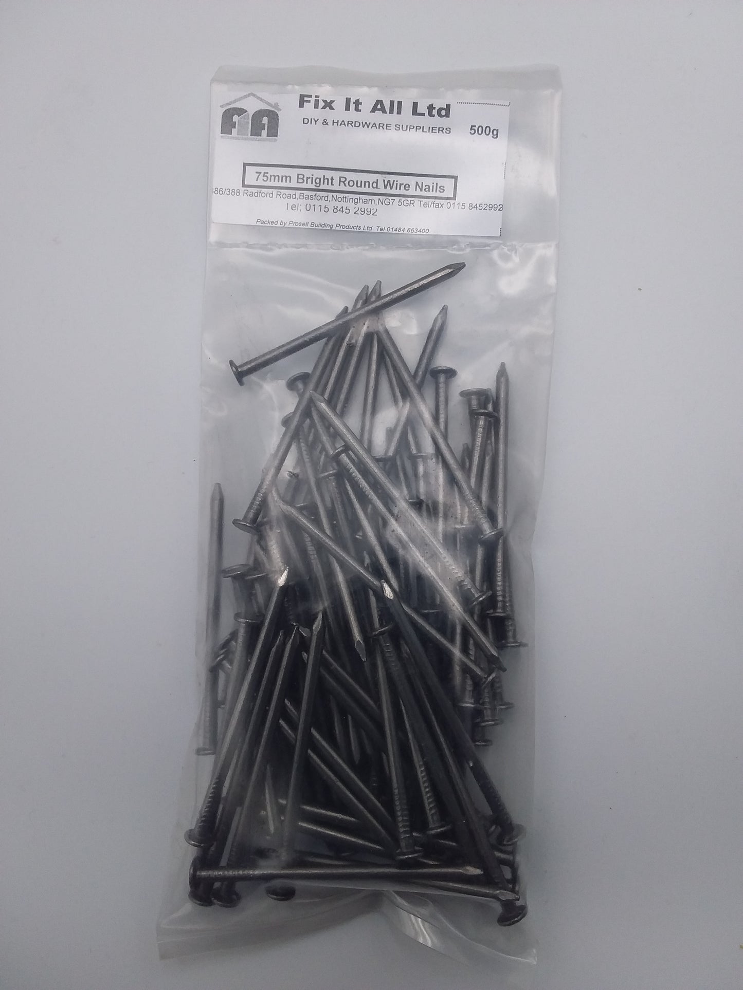 75mm Bright round wire nails 500g