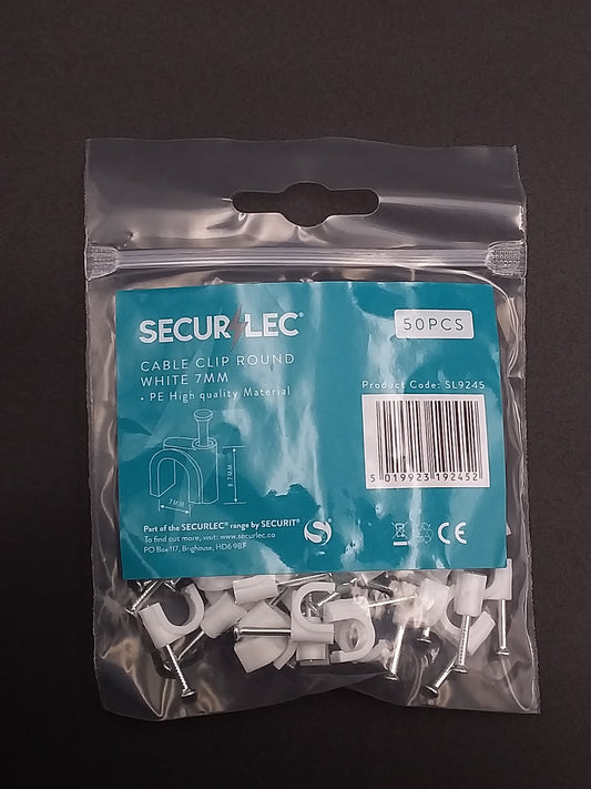 7mm Round clips white qty50