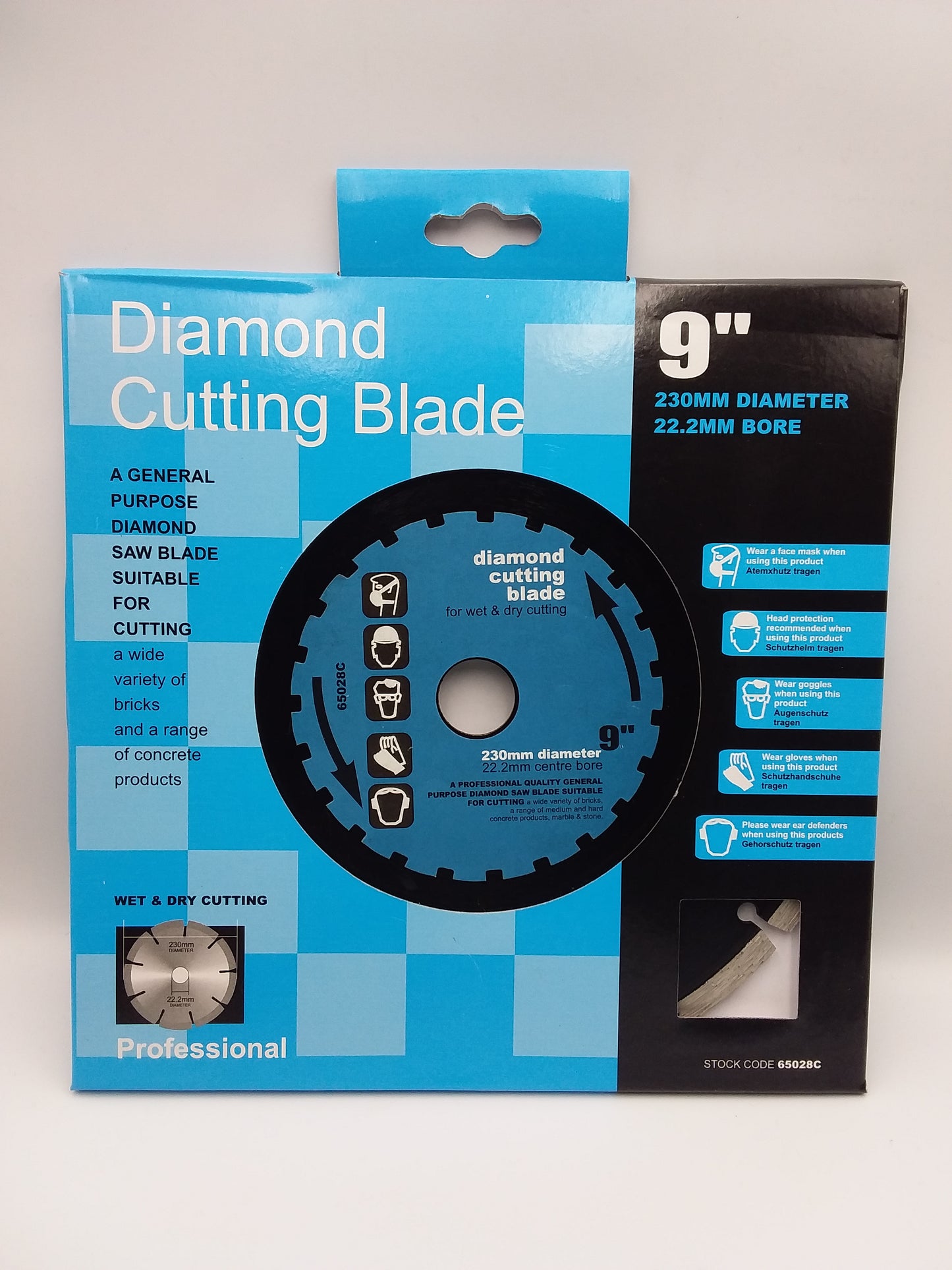 9" Diamond cutting disc 22.2mm bore