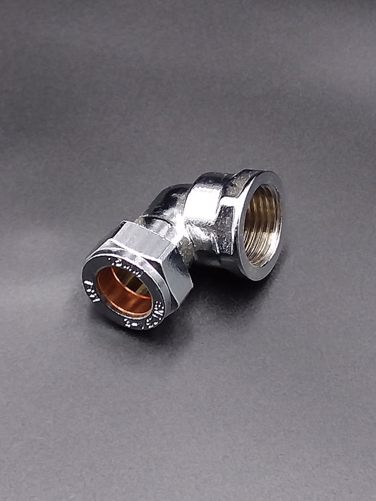15mm C x Fi 1/2" Elbow adapter chrome