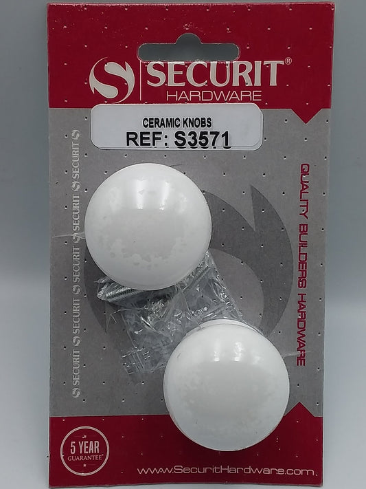 Ceramic knob white pk2