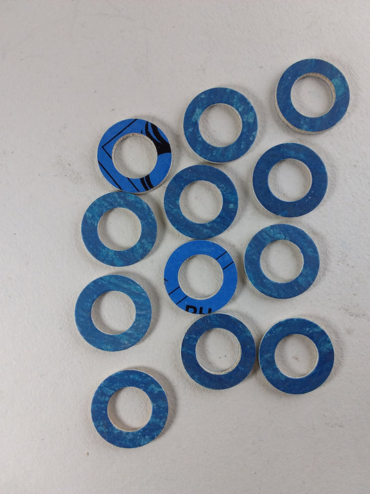 A 3/4" blue rubber washer.