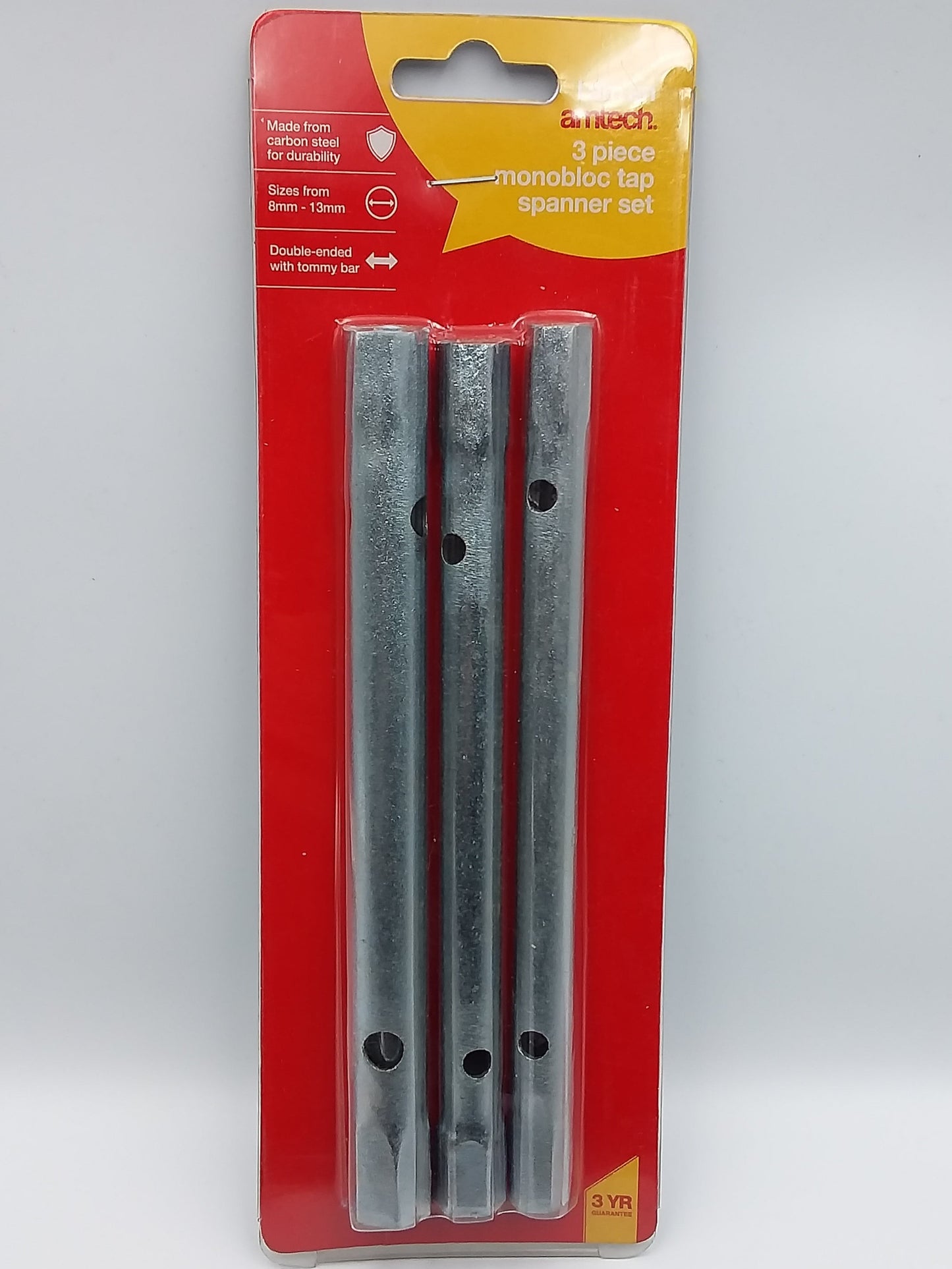 3Pc Box spanners 8,10,12mm & 180mm tommy bar