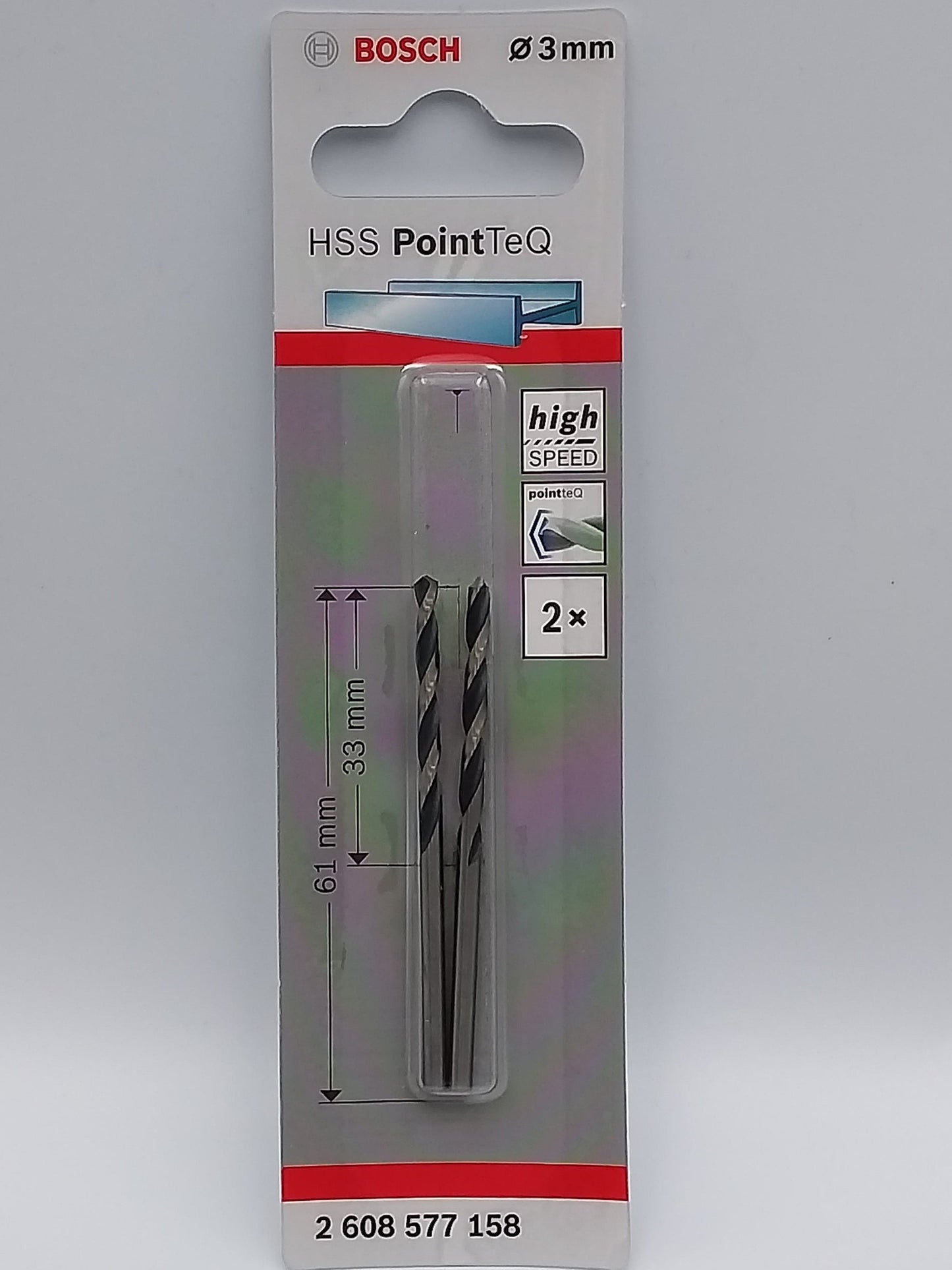 3mm Metal drill bit pk2