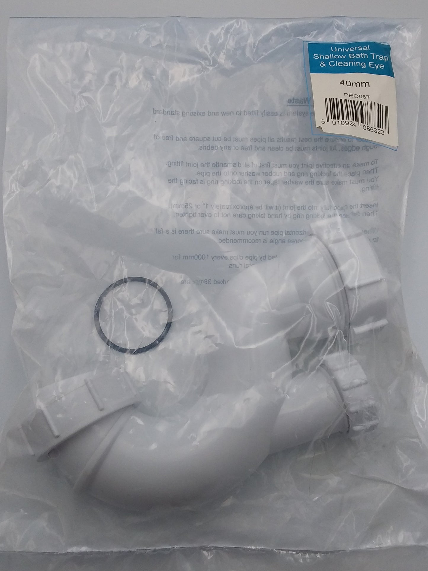 40mm Bath trap with cleaning eye