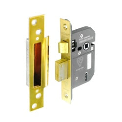 5 Lever sash lock 63mm brass with 2 keys