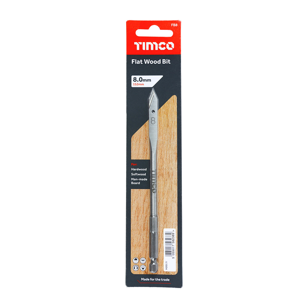 8mm Flat wood bit