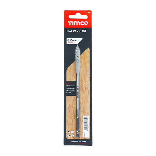 8mm Flat wood bit